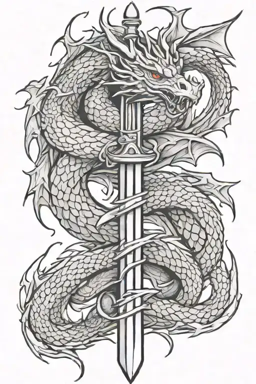 Dragon And Sword Intertwined