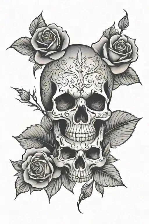 Skull And Rose