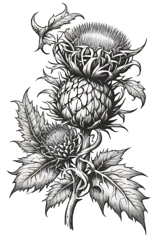 The Thistle And Viking Symbol Entertwined