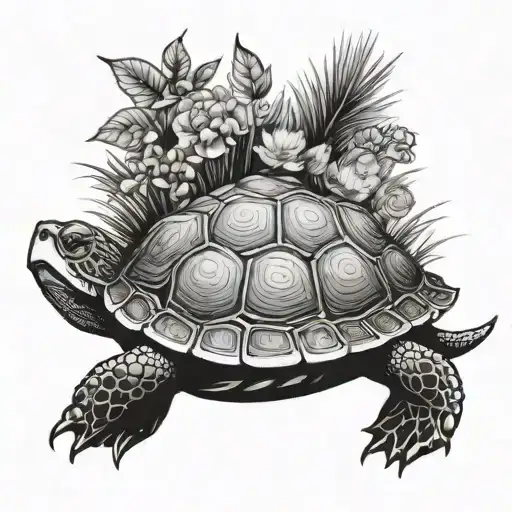 Turtle With Nature On Its Back