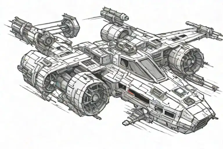 Star Wars Y-wing Starfighter Going To Hyperspace