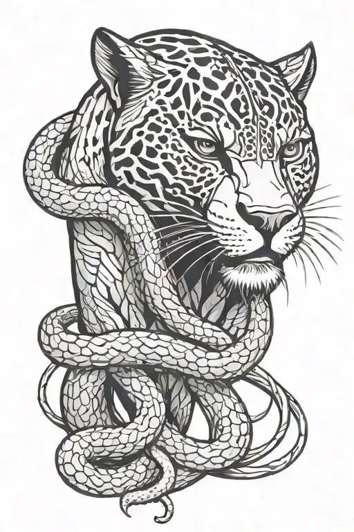 Black Panther Killing A Snake