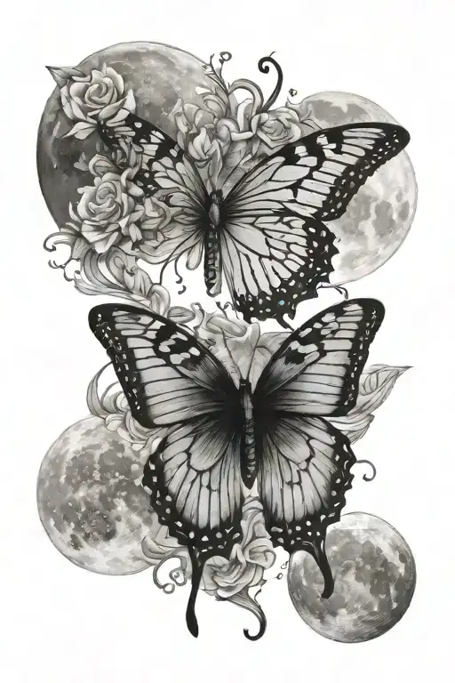 Butterfly With The Moon