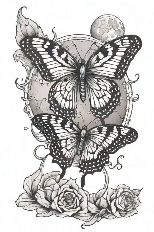 Badass Butterfly With The Moon