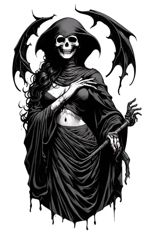 Female Grim Reaper Full Body