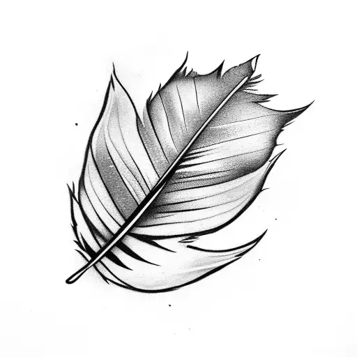 Feather With Maple Leaf