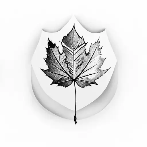 Feather And Maple Leaf
