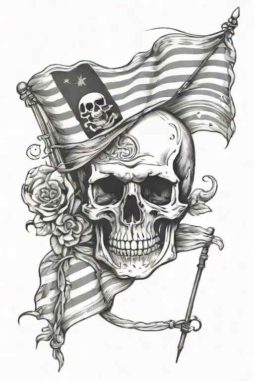 Skull And Breton Flag