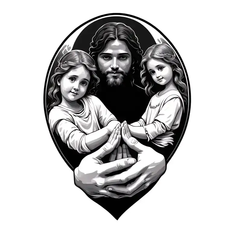 Family Holding Hands Praying