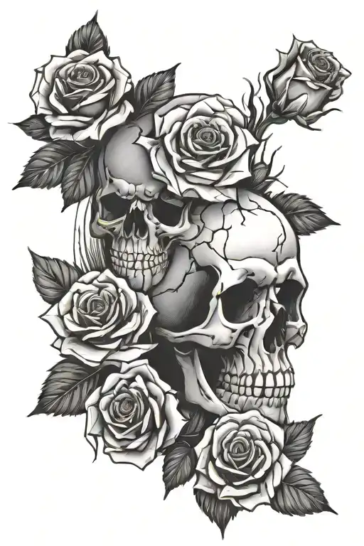 Skull And Roses And Candles