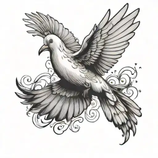 Dove Flying Away