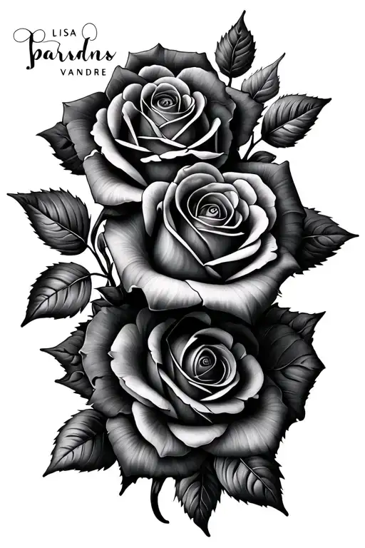 I Want This Name Lisa Parsons Vandre With Rose Flowers In Cursive