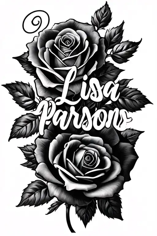 I Want This Name Lisa Parsons Vandre With Rose Flowers In Cursive