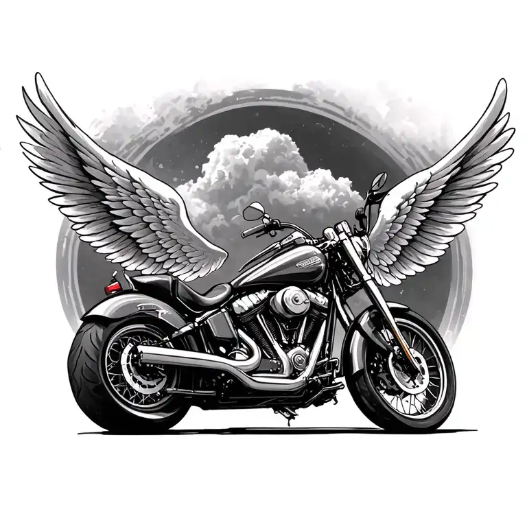 Motorcycle Hemlet Wings Flying