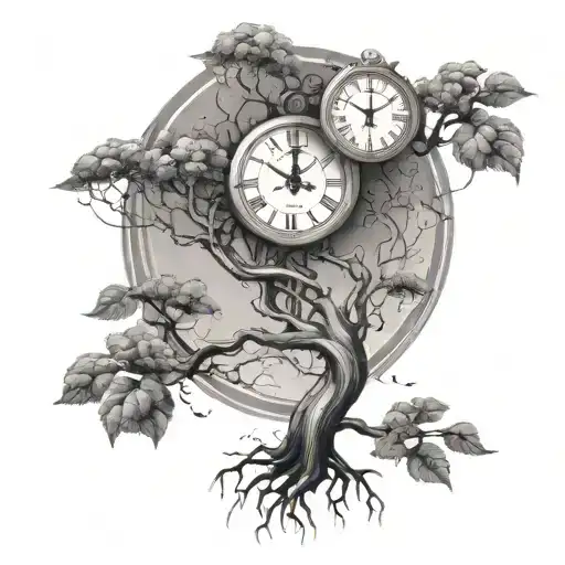 Dna Tree With Clock Roots