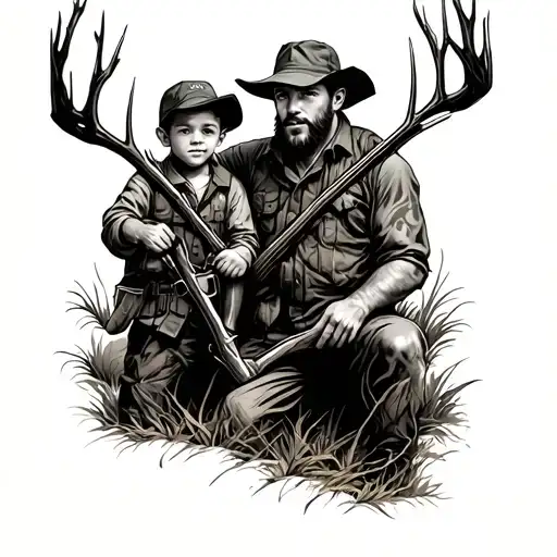 Dad And 2 Boys Hunting