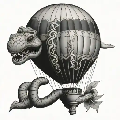 Hot Air Balloon With A Snake