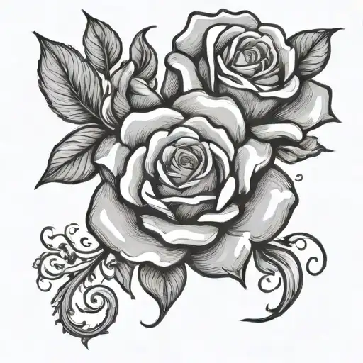 Sea Rose Text In Cursive Font