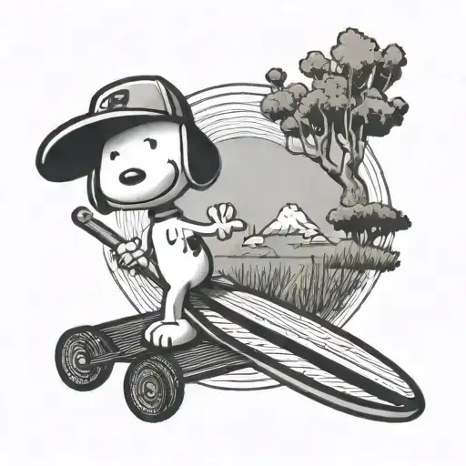 Snoopy Discgolf And Sup Board And Badminton