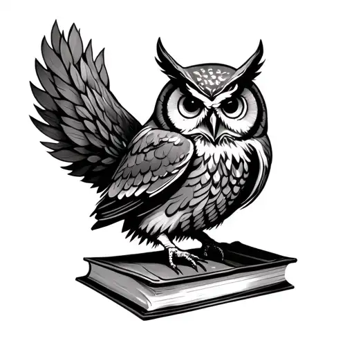 Traditional Owl Perched Atop A Book