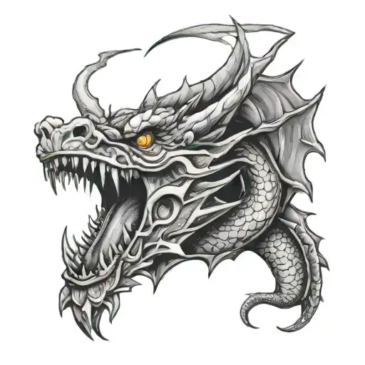 Long Dragon Breathing Fire Out His Mouth