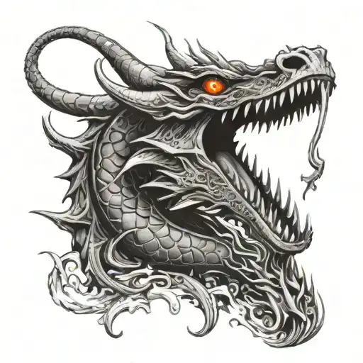 Long Dragon Breathing Fire Out His Mouth