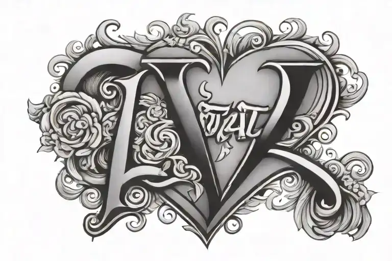 The Word Totally With A Heart With The Letter P In It