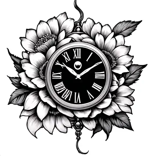 Flowers Cancer Zodiac Sign Medusa Eyes Clock