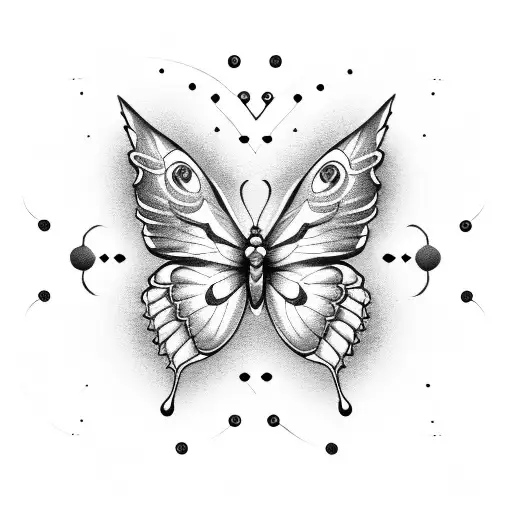 Butterflies With Music Symbols And Strings