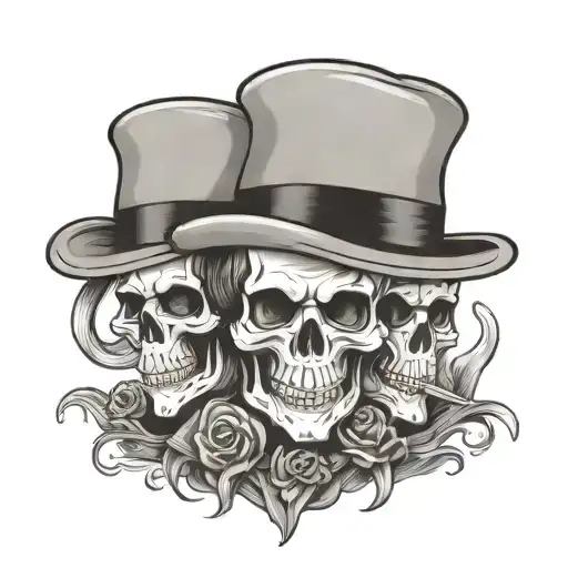 Mime Long Hair Skulls Mafia Music Alcohol