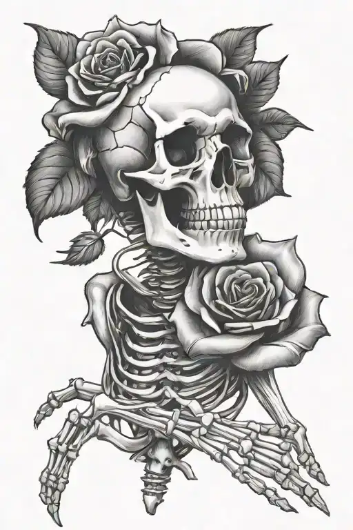 Skeleton Hand With Rose