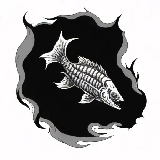 Evil Crappie Fish Skeleton