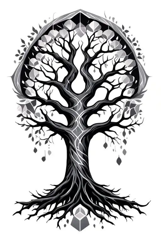 Geometric Design Inspired Design Featuring Family Tree Intertwined