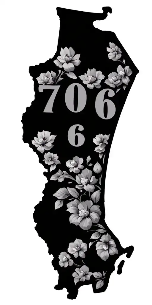706 Area Code Inside The State Of Georgia State Outline