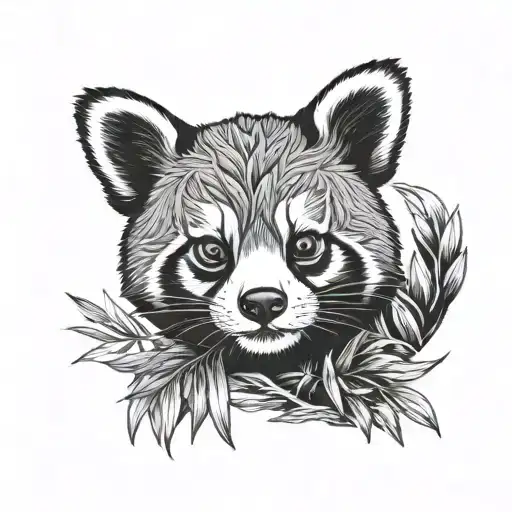 Red Pandan On A 60S Background