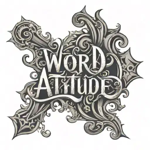Word Attitude With Gothic Letters In The Form