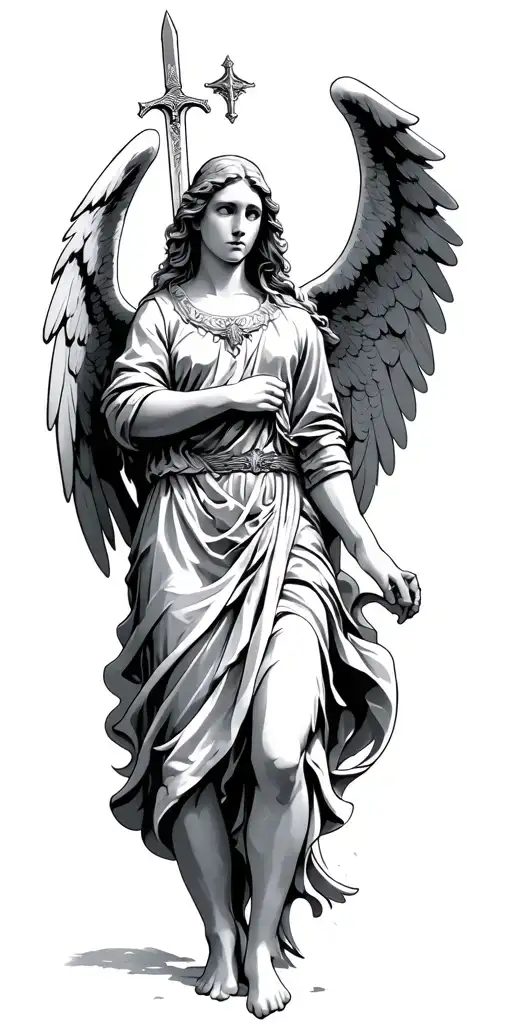 Guardian Angel Holding A Sword