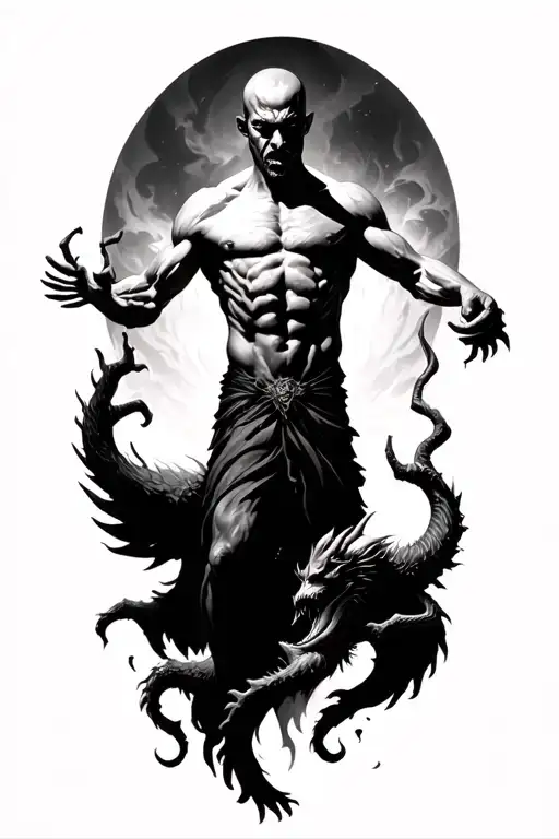 Man Rising To Escape Demons