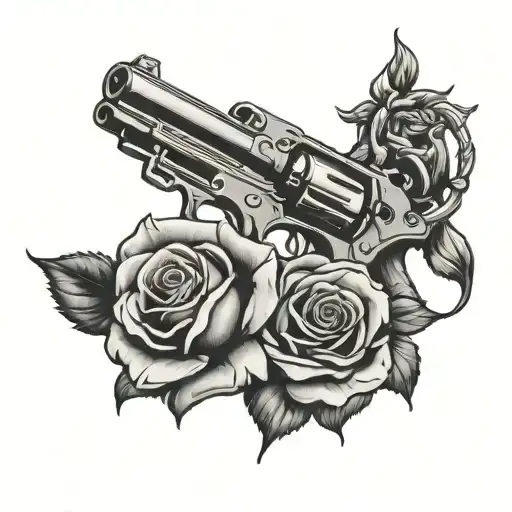 Gun And Rose Intertwined