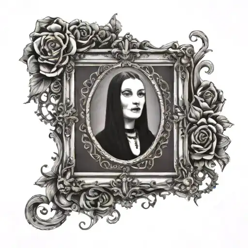 Morticia Addams In A Goth Photo Frame