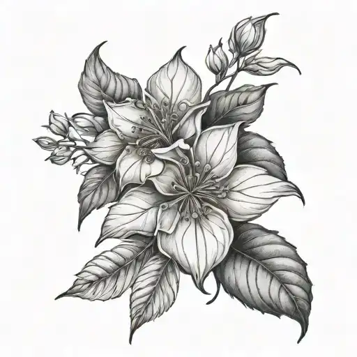 Rose Muguet Et Poinsettia Flower Wrap Another