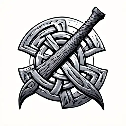 Hand Axe Celtic Knot Intertwined Representing