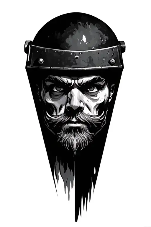 Welder Butcher Tattoo Design Combining