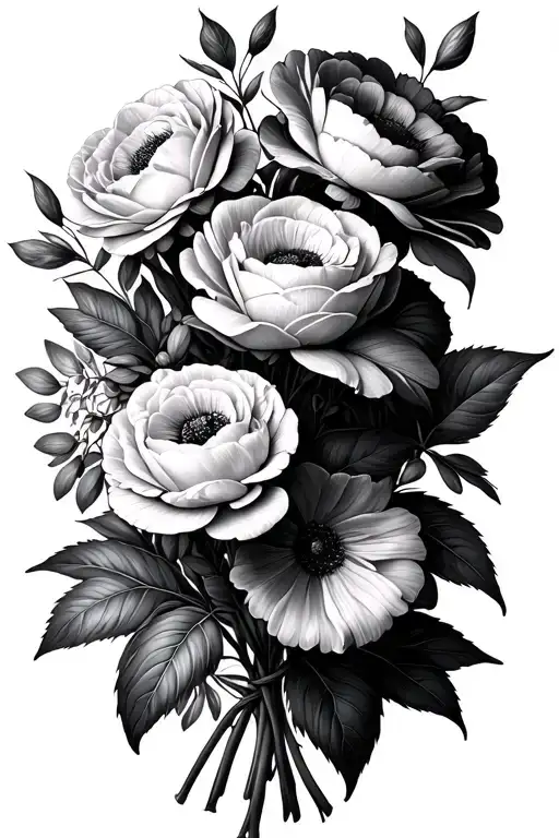 Birth Flowers Bouquet Tied