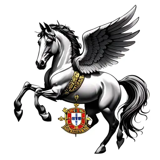 Winged Horse And Portugal Cross