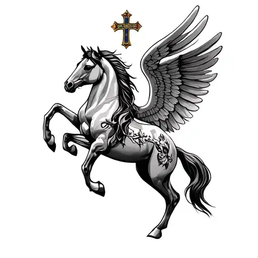 Winged Horse And Portugal Cross