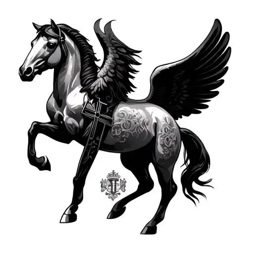 Winged Horse And Portugal Cross