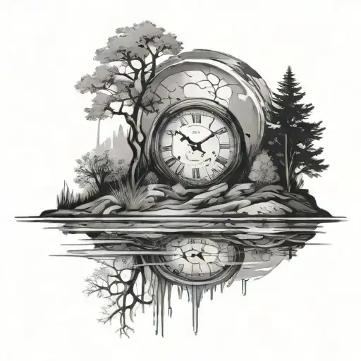 Clock With A Lake