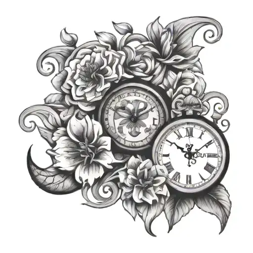 Uhr Mit Lili Flowers Surrounded By Ocean