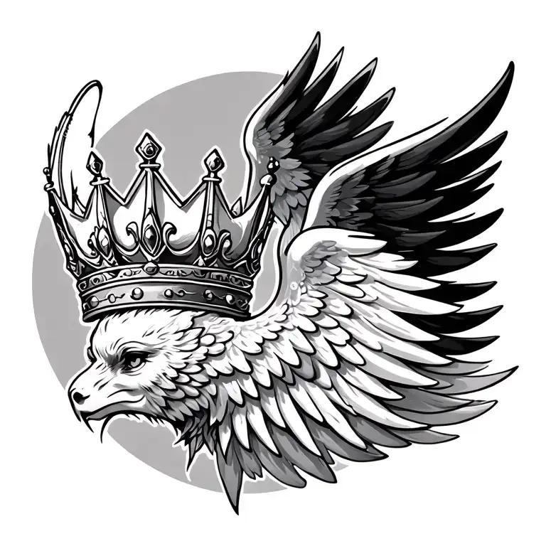Crown And Wings Flying